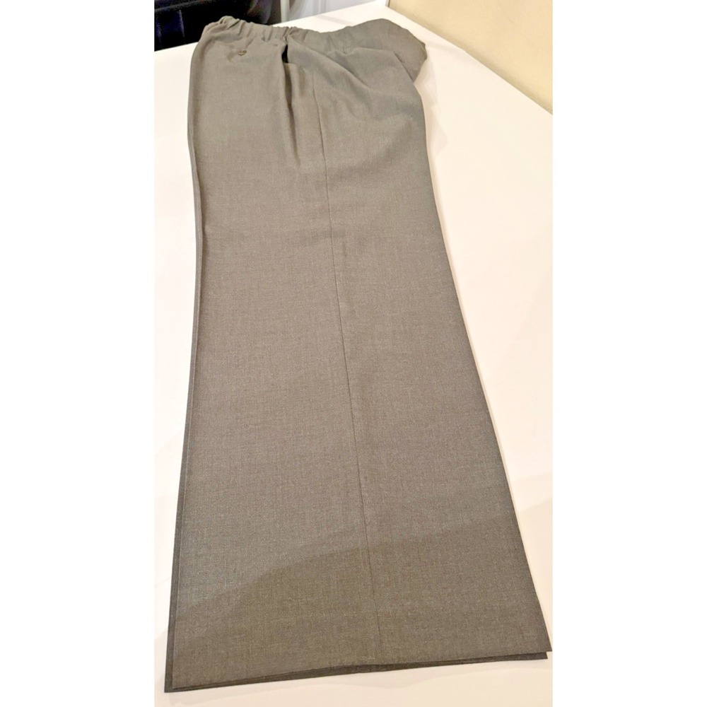 Talbots Gray Wide Leg Dress Pants Plus Size 24W Stretch Flat Front Elastic Back